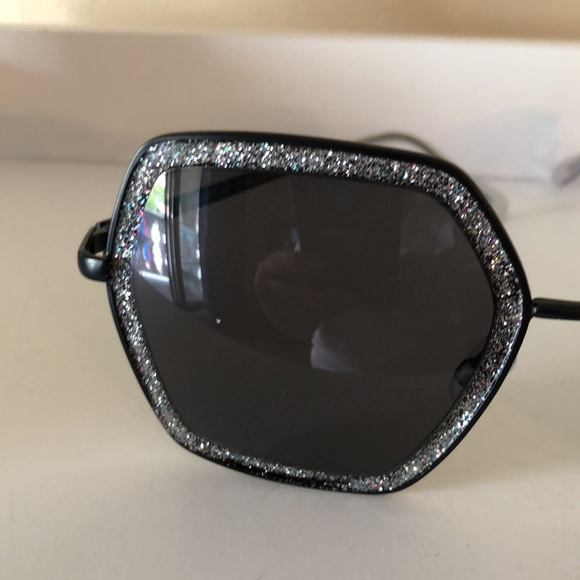 AJ MORGAN black hexagon sunglasses with glitter - Picture 6 of 11
